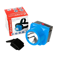 Фонарь налобный Ultraflash LED5375 1W 1LED от аккумулятора IP43 синий (1/180)