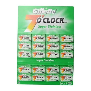 Лезвия Gillette Stainless 7 O'Clock двустронние 5шт в упаковке, цена за 1 лезвие (5/100)