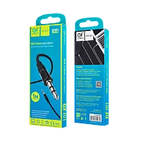 Кабель AUX GFPower J01 Jack 3.5mm (m)-Jack 3.5mm (m) 1м ПВХ черный (1/200/800)