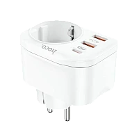 Разветвитель HOCO NS3 1р.С/З 16A 3USB белый (1/84)