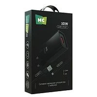 Сетевое З/У MORE CHOICE NC07m 1USB 2.0A с кабелем microUSB черный (1/50/200)
