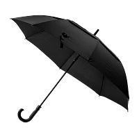 Зонт Leonord трость полуавтомат двойной купол черный (1/12/24)