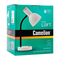 Светильник настольный Camelion KD-435 40W 230V E27 на основании молочный (1/12)