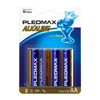 Батарейка Pleomax LR6 AA BL4 Alkaline 1.5V (4/40/400/19200)