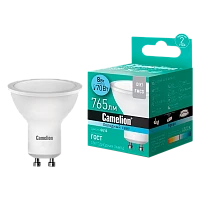 Лампа светодиодная Camelion GU10 8W 4000К 220V софит матовая (1/5/100)