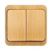 Выключатель Smartbuy "Юпитер" 2-клав.10A светлое дерево