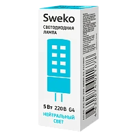 Лампа светодиодная Sweko JCD G4 5W 4000К 230V "Кукуруза" (1/10/100)