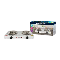 Электроплитка Ergolux ELX-EP02-C01 2 конф., спиральный нагр.эл.2000W 220-240V белый (1/6)