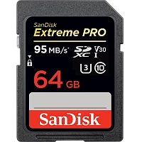 Карта памяти SD SanDisk Extreme Pro 64GB Class10 UHS-I (U3) 95 МБ/сек V30