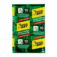 Пластины от комаров SuperBAT 10шт. в упаковке зеленые (1/240)