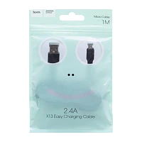 Кабель HOCO X13 USB (m)-microUSB (m) 1м 2.4A ПВХ черный (1/36/360)