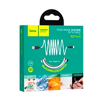 Кабель HOCO X21 Plus USB (m)-Type-C (m) 2м 3.0A силикон черный белый (1/28/168)