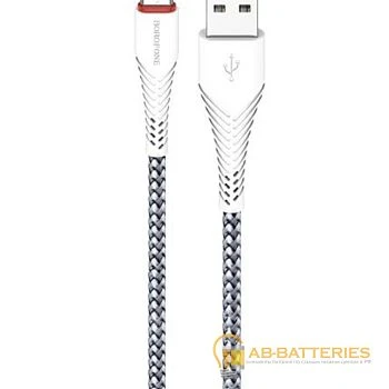 Кабель Borofone BX10 USB (m)-microUSB (m) 1.0м 2.1A ткань белый (1/270)