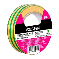 Изолента Volsten 15мм*10м ПВХ желто-зеленый (1/10/500)