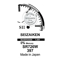 Батарейка SEIZAIKEN 397 (SR726SW) Silver Oxide 1.55V (1/10/100/1000)
