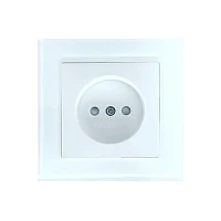 Розетка Прогресс Glass 1гн. 10A Б/З ABS + Керамика белый (1/10/200)