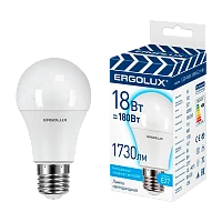 Лампа светодиодная Ergolux A60 E27 18W 4500К 172-265V груша ЛОН ПРОМО матовая (1/10/100)