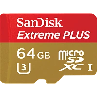 Карта памяти microSD SanDisk Extreme Plus 64GB Class10 UHS-I (U3) 95 МБ/сек с адаптером
