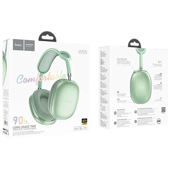 Наушники полноразмерные HOCO W55 bluetooth 5.4 с микр. зеленый (1/40)
