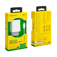 Сетевое З/У Borofone BA47A 1USB 3.0A QC3.0 белый (1/34/136)