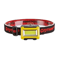 Фонарь налобный Спутник FH125 3W LED от батареек 3 режима черный желтый (1/20)