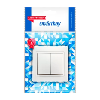 Выключатель Smartbuy "Венера" 2-клав.10A белый (1/10)