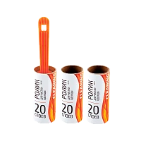 Ролик для чистки одежды Рыжий кот LRS-20 20сл. 2 запасных блока оранжевый (1/24)