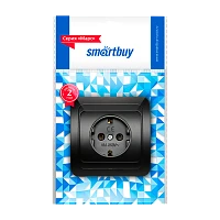 Розетка Smartbuy "Марс" 1гн. 16A С/З пластик черный