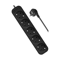 Удлинитель Defender M550 5р.С/З 10A 5.0м черный (1/35)