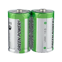 Батарейка GREEN POWERlab LR20 D Shrink 2 Alkaline 1.5V (2/12/144)