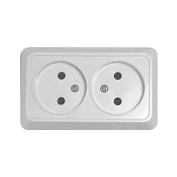 Розетка Прогресс Fit 2гн. 10A Б/З ABS + Керамика белый (1/10/200)