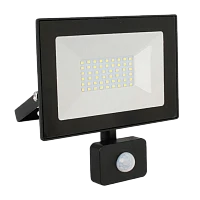 Прожектор светодиодный Ultraflash LFL-3002S 30W 230V IP65 6500К холодный с датчиком движения черный