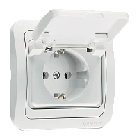 Розетка Makel Mimoza 1гн. со шторкой белый 12029M (1/12)