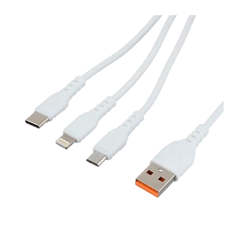 Кабель GoPower GP05-3-1 USB (m)-2хType-C/Lightning/microUSB (m) 1м белый (1/200/800)