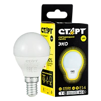 Лампа светодиодная Старт Sphere G45 E14 7W 2700К 220V шар WS (1/10/100)