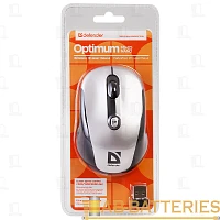 Мышь беспроводная Defender MS-125 Optimum классическая USB серебряный черный (1/80)
