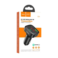 FM-трансмиттер HOCO E59 2USB microSD bluetooth 5.0 QC3.0 черный (1/100)