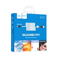 Кабель HOCO X21 USB (m)-Lightning (m) 1м 2.0A силикон белый (1/29/174)