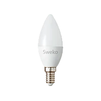 Лампа светодиодная Sweko C35 E14 5W 6500К 230V свеча (1/5/100)