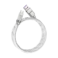 Кабель HOCO U113 USB (m)-Type-C (m) 1м 6A 100W силикон серебряный (1/22/220)