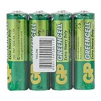 Батарейка GP GreenCell R6 AA Shrink 4 Heavy Duty 1.5V (4/40/200/1000)