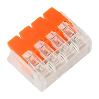 Компактная соединительная клемма 4-х проводная с рычажками (цена за 1 шт.) (100/4000)