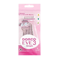 Бритва одноразовая DORCO "EVE3" 3 лезвия 4шт.