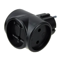 Разветвитель Toker 3Т 3р.Б/З черный (1/120)