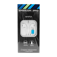 Наушники вставные Ergolux ELX-WHP04-C01 с микр. Lightning (m) белый (1/10/200)