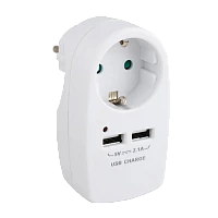 Разветвитель Старт SA 1р.С/З 16A 2USB с защитой от детей белый (1/10/60)