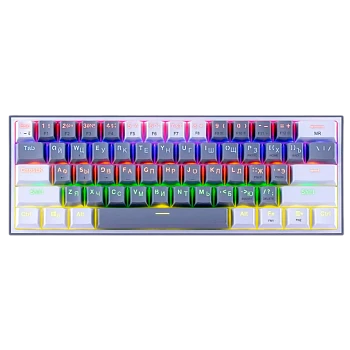 Клавиатура проводная Redragon Fizz RU USB 1.8м серый белый (1/10) 