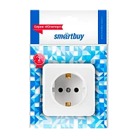 Розетка Smartbuy "Юпитер" 1гн. 16A С/З керамика белый