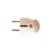 Вилка электрическая Прогресс круглая С/З белый (1/20/400)