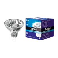 Лампа галогенная Camelion MR16 GU5.3 20W 2800К 12V софит 50мм прозрачная (1/10/200)